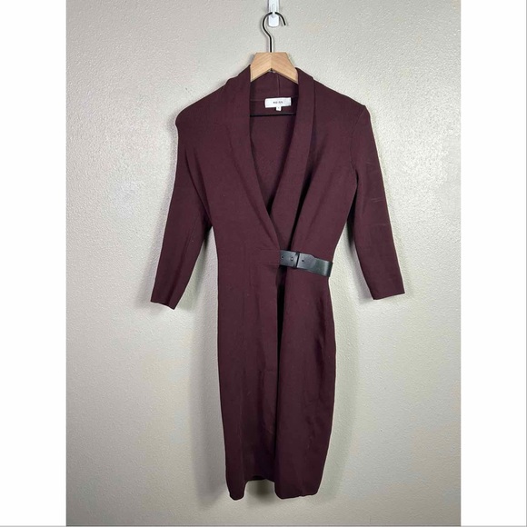 Reiss | Luisa Tailored Wrap Dress Berry - Picture 2 of 7